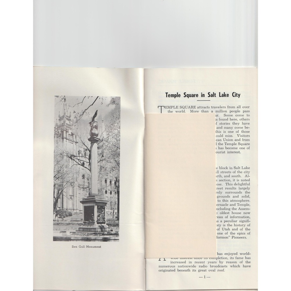 Vtg Temple Square Salt Lake City Utah Souvenir Booklet Bureau of Information LDS - Picture 3 of 3